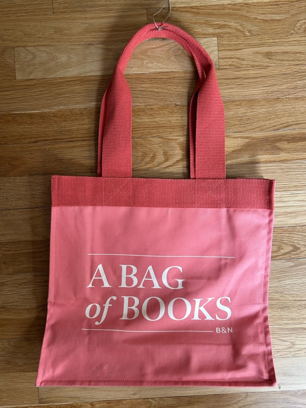Barnes and Noble "A Bag of Books" Premium Organic Cotton Tote Bag in Peach
